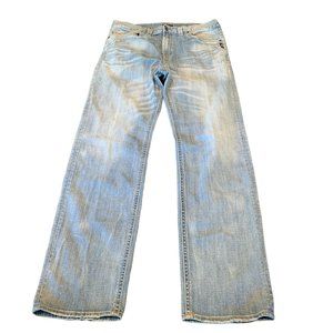 Silver Men's 38x36 (actual 37"L) Gordie Light Wash Loose Fit Straight Leg Jeans